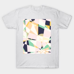 Broken moons, geometric outer space abstract illustration in soft colors T-Shirt